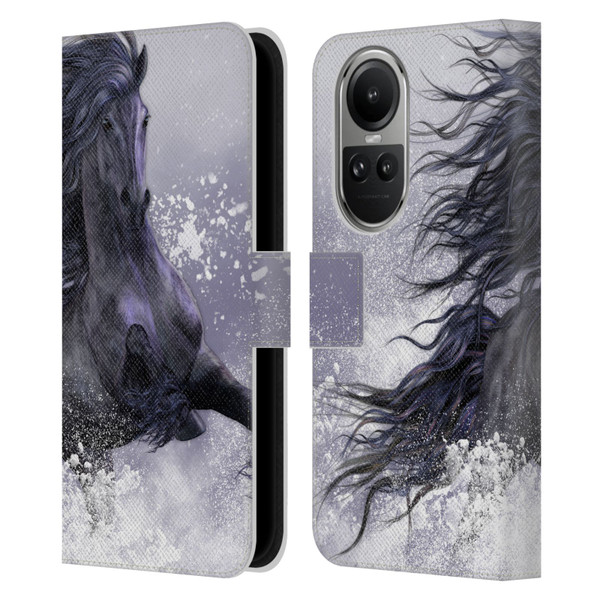 Laurie Prindle Western Stallion Winter Thunder Leather Book Wallet Case Cover For OPPO Reno10 5G / Reno10 Pro 5G