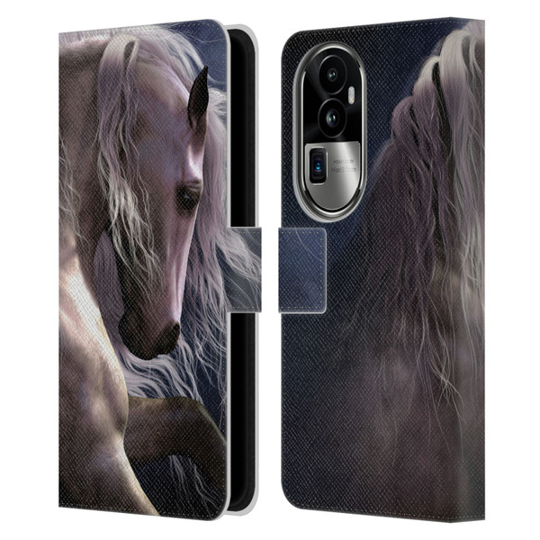 Laurie Prindle Western Stallion Night Silver Ghost II Leather Book Wallet Case Cover For OPPO Reno10 Pro+