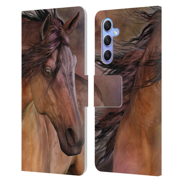 Laurie Prindle Western Stallion Belleze Fiero Leather Book Wallet Case Cover For Samsung Galaxy A34 5G