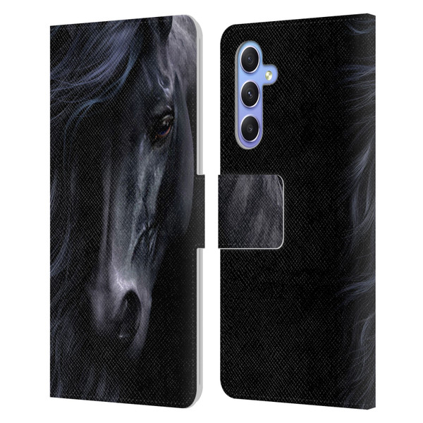 Laurie Prindle Western Stallion The Black Leather Book Wallet Case Cover For Samsung Galaxy A34 5G