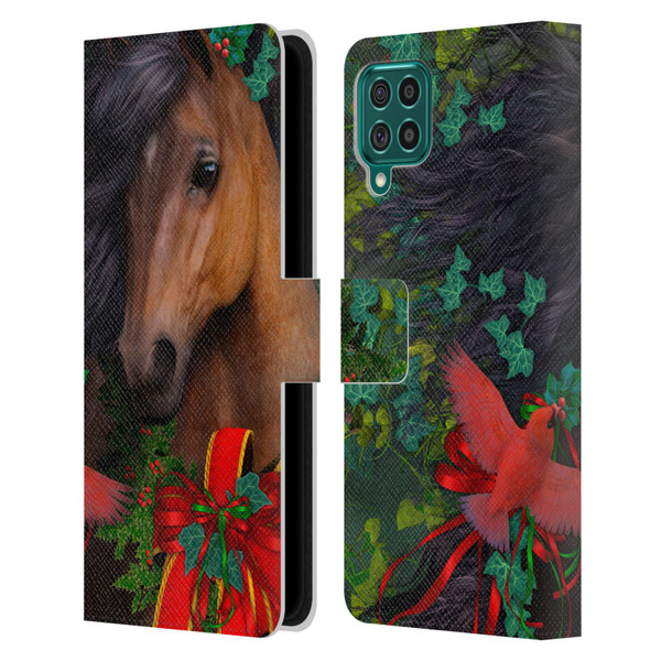 Laurie Prindle Western Stallion A Morgan Christmas Leather Book Wallet Case Cover For Samsung Galaxy F62 (2021)