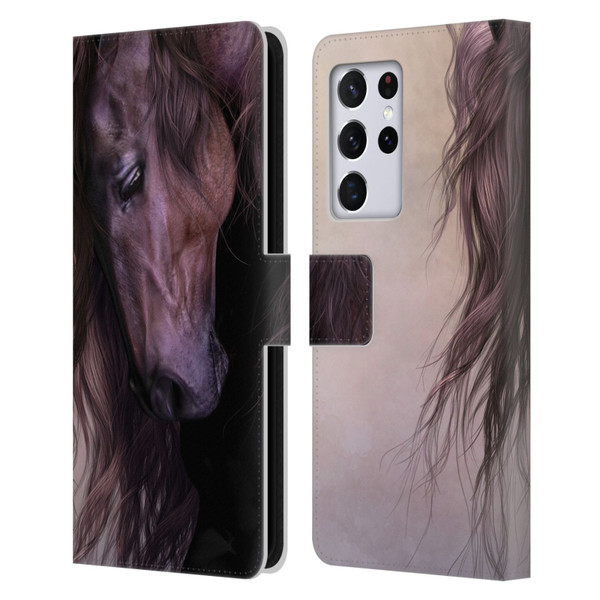 Laurie Prindle Western Stallion Equus Leather Book Wallet Case Cover For Samsung Galaxy S21 Ultra 5G