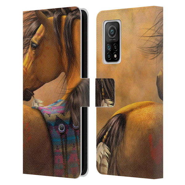Laurie Prindle Western Stallion Kiowa Gold Leather Book Wallet Case Cover For Xiaomi Mi 10T 5G