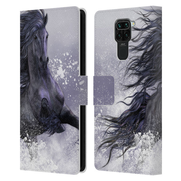 Laurie Prindle Western Stallion Winter Thunder Leather Book Wallet Case Cover For Xiaomi Redmi Note 9 / Redmi 10X 4G