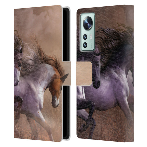 Laurie Prindle Western Stallion Run To Freedom Leather Book Wallet Case Cover For Xiaomi 12
