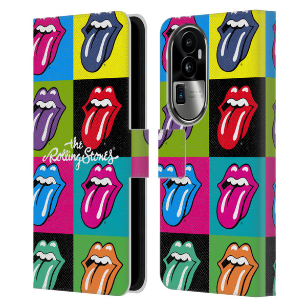 The Rolling Stones Licks Collection Pop Art 1 Leather Book Wallet Case Cover For OPPO Reno10 Pro+