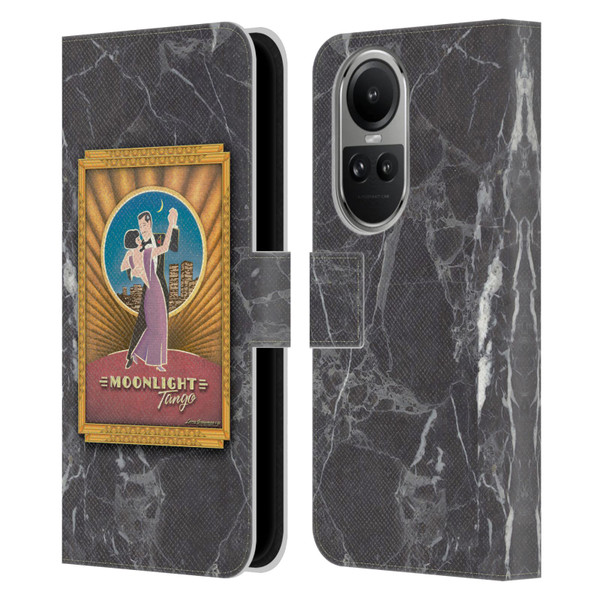 Larry Grossman Retro Collection Moonlight Tango Leather Book Wallet Case Cover For OPPO Reno10 5G / Reno10 Pro 5G