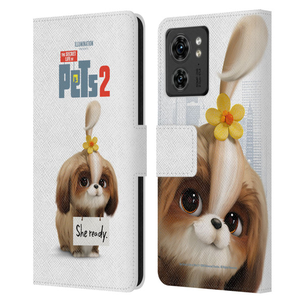 The Secret Life of Pets 2 Character Posters Daisy Shi Tzu Dog Leather Book Wallet Case Cover For Motorola Moto Edge 40