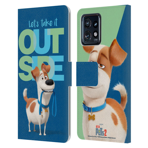 The Secret Life of Pets 2 II For Pet's Sake Max Dog Leash Leather Book Wallet Case Cover For Motorola Moto Edge 40 Pro