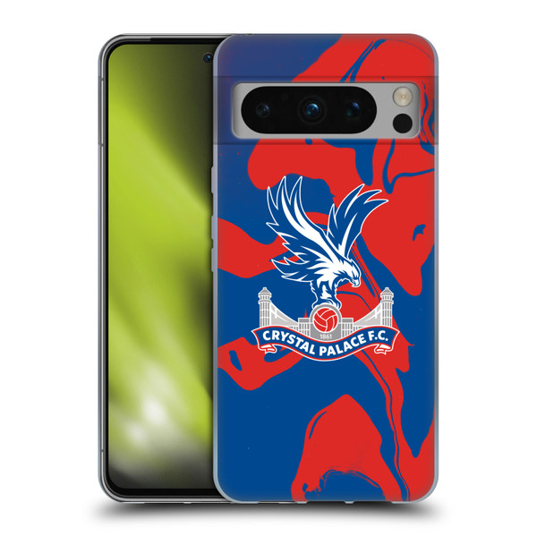 Crystal Palace FC Crest Red And Blue Marble Soft Gel Case for Google Pixel 8 Pro