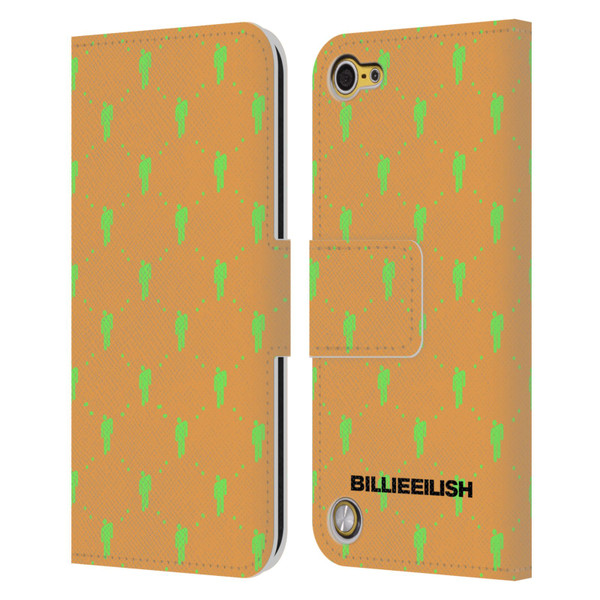 Billie Eilish Key Art Blohsh Pattern Leather Book Wallet Case Cover For Apple iPod Touch 5G 5th Gen