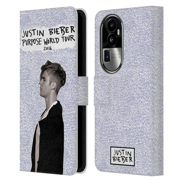 Justin Bieber Purpose World Tour 2016 Leather Book Wallet Case Cover For OPPO Reno10 Pro+