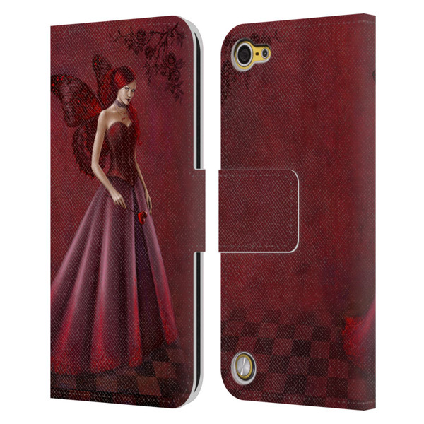 Rachel Anderson Fairies Queen Of Hearts Leather Book Wallet Case Cover For Apple iPod Touch 5G 5th Gen