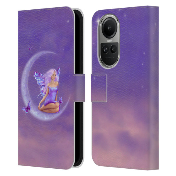 Rachel Anderson Pixies Lavender Moon Leather Book Wallet Case Cover For OPPO Reno10 5G / Reno10 Pro 5G