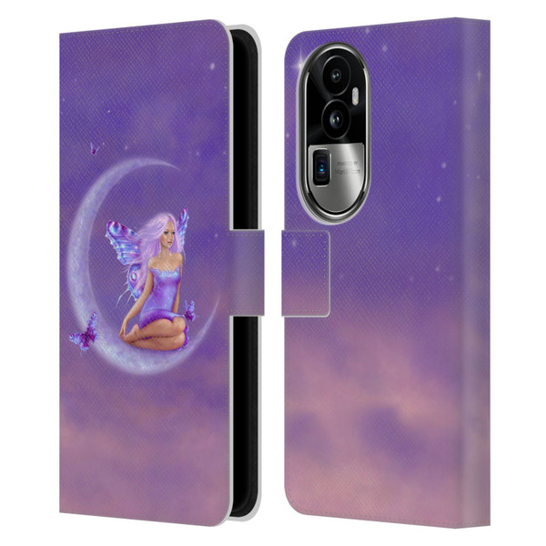 Rachel Anderson Pixies Lavender Moon Leather Book Wallet Case Cover For OPPO Reno10 Pro+
