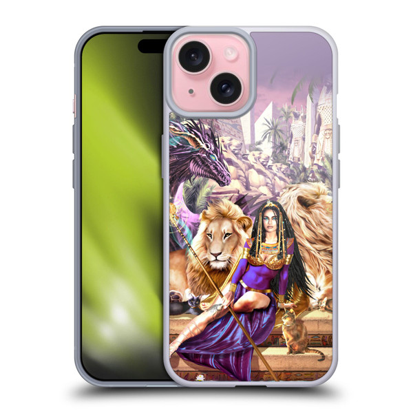 Ruth Thompson Art Egyptian Queen, Lions & Dragon Soft Gel Case for Apple iPhone 15