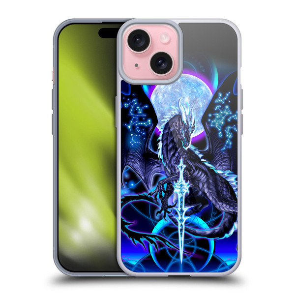 Ruth Thompson Art Dragon, Sword & Constellations Soft Gel Case for Apple iPhone 15