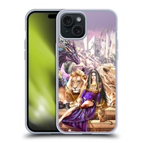 Ruth Thompson Art Egyptian Queen, Lions & Dragon Soft Gel Case for Apple iPhone 15 Plus