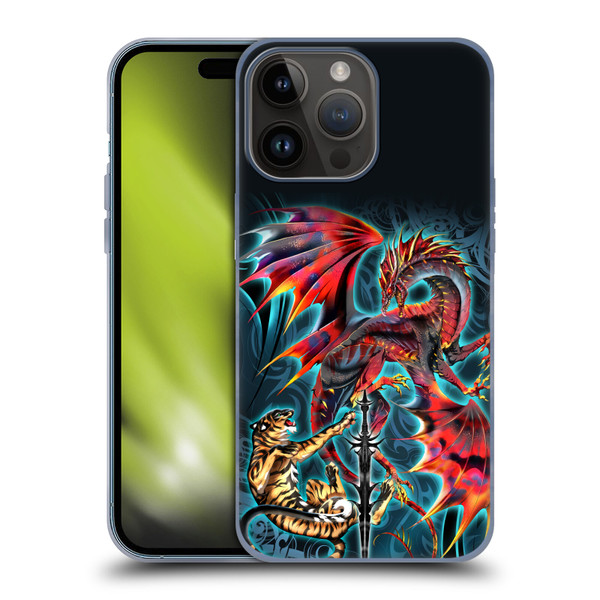 Ruth Thompson Art Tribal Dragon, Tiger & Sword Soft Gel Case for Apple iPhone 15 Pro Max