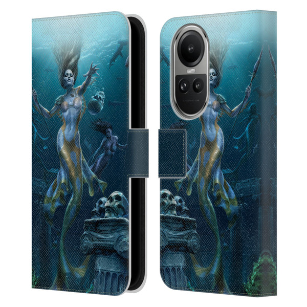 Tom Wood Fantasy Mermaid Hunt Leather Book Wallet Case Cover For OPPO Reno10 5G / Reno10 Pro 5G