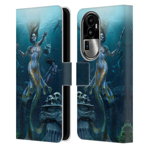 Tom Wood Fantasy Mermaid Hunt Leather Book Wallet Case Cover For OPPO Reno10 Pro+