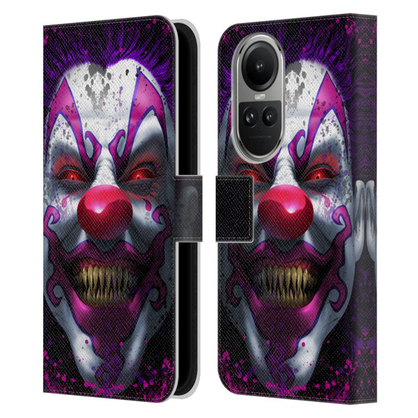 Tom Wood Horror Keep Smiling Clown Leather Book Wallet Case Cover For OPPO Reno10 5G / Reno10 Pro 5G