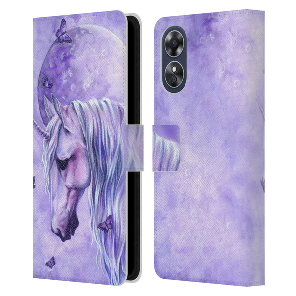Selina Fenech Unicorns Moonlit Magic Leather Book Wallet Case Cover For OPPO A17