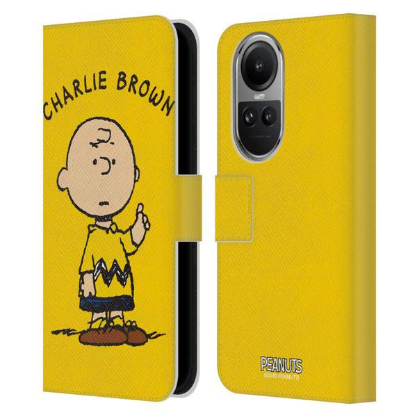 Peanuts Characters Charlie Brown Leather Book Wallet Case Cover For OPPO Reno10 5G / Reno10 Pro 5G