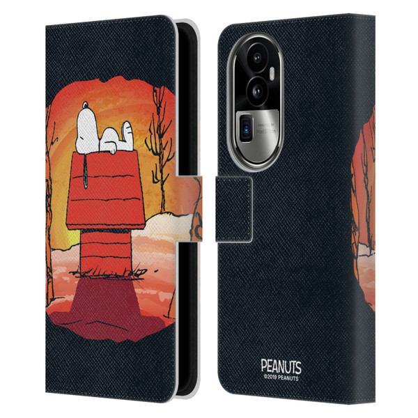 Peanuts Spooktacular Snoopy Leather Book Wallet Case Cover For OPPO Reno10 Pro+