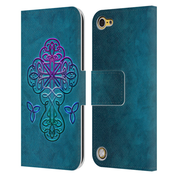 Brigid Ashwood Crosses Celtic Leather Book Wallet Case Cover For Apple iPod Touch 5G 5th Gen