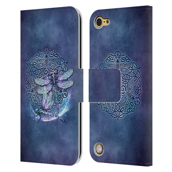 Brigid Ashwood Celtic Wisdom Dragonfly Leather Book Wallet Case Cover For Apple iPod Touch 5G 5th Gen