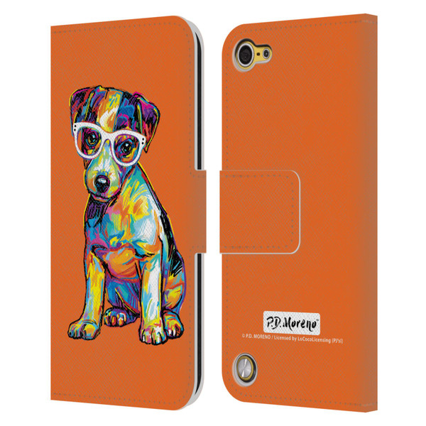 P.D. Moreno Dogs Jack Russell Leather Book Wallet Case Cover For Apple iPod Touch 5G 5th Gen