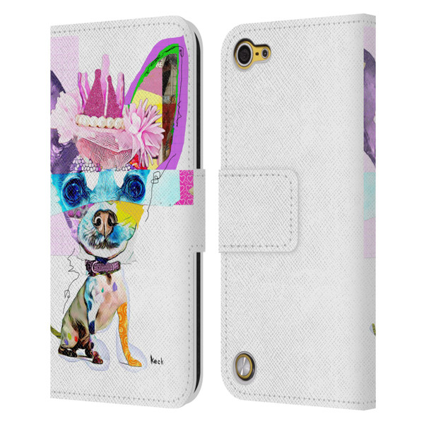 Michel Keck Animal Collage Chihuahua Leather Book Wallet Case Cover For Apple iPod Touch 5G 5th Gen