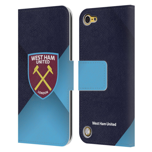 West Ham United FC Crest Blue Gradient Leather Book Wallet Case Cover For Apple iPod Touch 5G 5th Gen