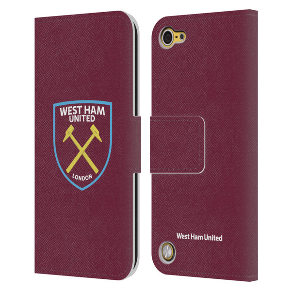 West Ham United FC Crest Full Colour Leather Book Wallet Case Cover For Apple iPod Touch 5G 5th Gen