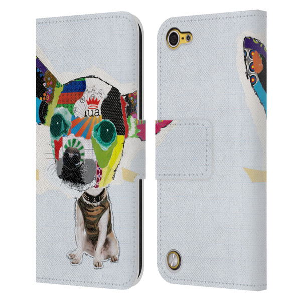 Michel Keck Dogs 3 Chihuahua 2 Leather Book Wallet Case Cover For Apple iPod Touch 5G 5th Gen