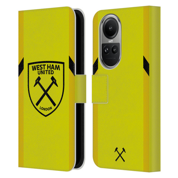 West Ham United FC 2023/24 Crest Kit Away Goalkeeper Leather Book Wallet Case Cover For OPPO Reno10 5G / Reno10 Pro 5G