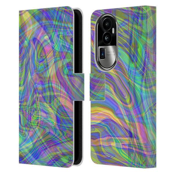 Suzan Lind Colours & Patterns Iridescent Abstract Leather Book Wallet Case Cover For OPPO Reno10 Pro+