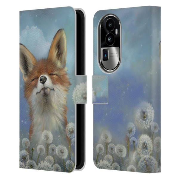 Ash Evans Animals Dandelion Fox Leather Book Wallet Case Cover For OPPO Reno10 Pro+