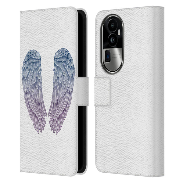 Rachel Caldwell Illustrations Angel Wings Leather Book Wallet Case Cover For OPPO Reno10 Pro+