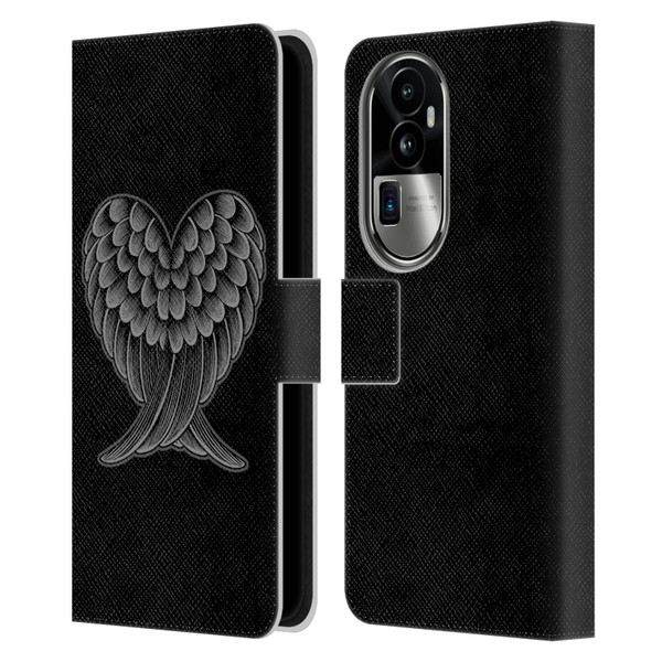 Rachel Caldwell Illustrations Heart Wings Leather Book Wallet Case Cover For OPPO Reno10 Pro+