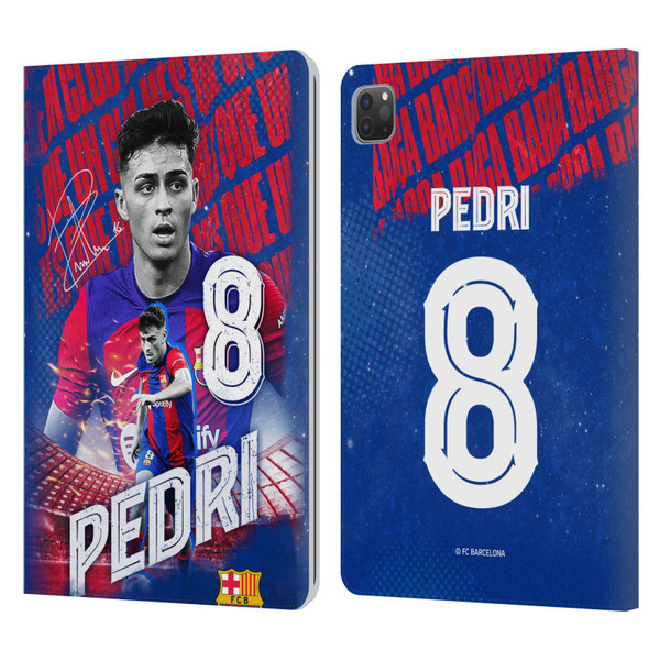 FC Barcelona 2023/24 First Team Pedri Leather Book Wallet Case Cover For Apple iPad Pro 11 2020 / 2021 / 2022