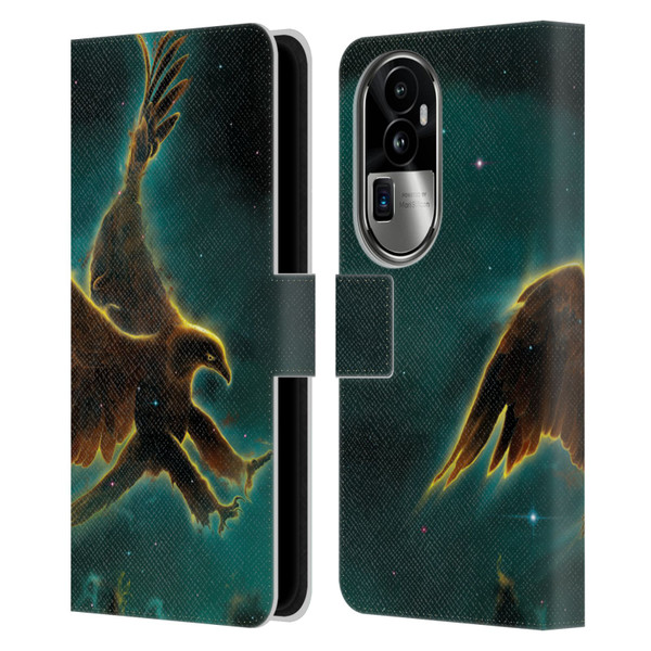 Vincent Hie Animals Eagle Galaxy Leather Book Wallet Case Cover For OPPO Reno10 Pro+