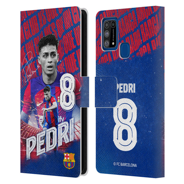 FC Barcelona 2023/24 First Team Pedri Leather Book Wallet Case Cover For Samsung Galaxy M31 (2020)