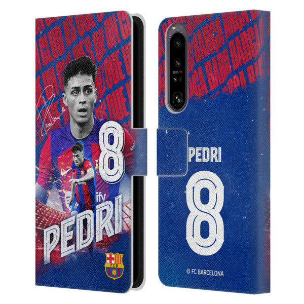 FC Barcelona 2023/24 First Team Pedri Leather Book Wallet Case Cover For Sony Xperia 1 IV