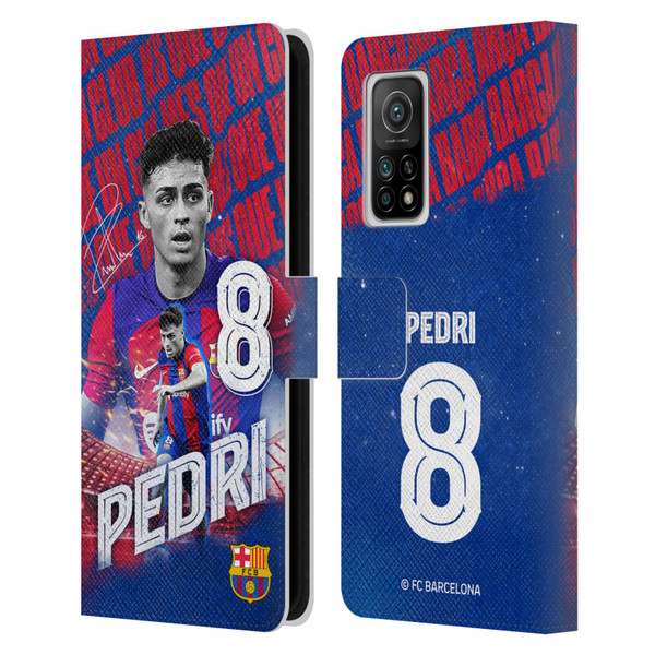 FC Barcelona 2023/24 First Team Pedri Leather Book Wallet Case Cover For Xiaomi Mi 10T 5G