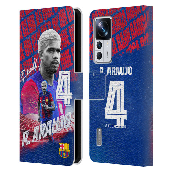 FC Barcelona 2023/24 First Team Ronald Araújo Leather Book Wallet Case Cover For Xiaomi 12T Pro