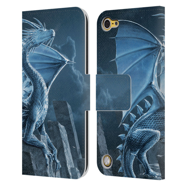 Vincent Hie Dragons 2 Silver Leather Book Wallet Case Cover For Apple iPod Touch 5G 5th Gen