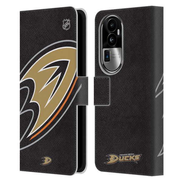 NHL Anaheim Ducks Oversized Leather Book Wallet Case Cover For OPPO Reno10 Pro+