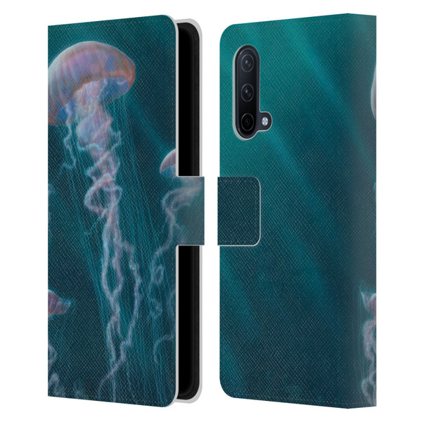 Vincent Hie Underwater Jellyfish Leather Book Wallet Case Cover For OnePlus Nord CE 5G